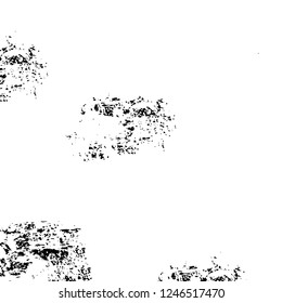 Grunge overlay layer. Abstract black and white vector background. Monochrome vintage surface with dirty pattern in cracks, spots, dots. Old painted wall in dark horror style design