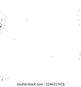Grunge overlay layer. Abstract black and white vector background. Monochrome vintage surface with dirty pattern in cracks, spots, dots. Old painted wall in dark horror style design