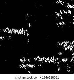 Grunge overlay layer. Abstract black and white vector background. Monochrome vintage surface with dirty pattern in cracks, spots, dots. Old painted wall in dark horror style design