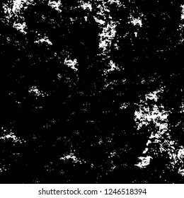Grunge overlay layer. Abstract black and white vector background. Monochrome vintage surface with dirty pattern in cracks, spots, dots. Old painted wall in dark horror style design