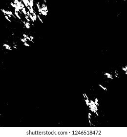 Grunge overlay layer. Abstract black and white vector background. Monochrome vintage surface with dirty pattern in cracks, spots, dots. Old painted wall in dark horror style design