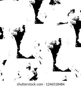 Grunge overlay layer. Abstract black and white vector background. Monochrome vintage surface with dirty pattern in cracks, spots, dots. Old painted wall in dark horror style design
