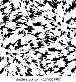 Grunge overlay layer. Abstract black and white vector background. Monochrome vintage surface with dirty pattern in cracks, spots, dots. Old painted wall in dark horror style design