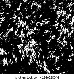Grunge overlay layer. Abstract black and white vector background. Monochrome vintage surface with dirty pattern in cracks, spots, dots. Old painted wall in dark horror style design