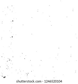 Grunge overlay layer. Abstract black and white vector background. Monochrome vintage surface with dirty pattern in cracks, spots, dots. Old painted wall in dark horror style design