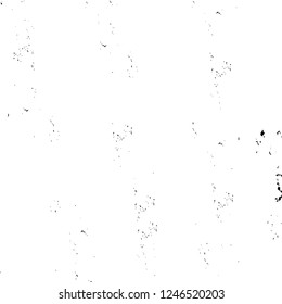 Grunge overlay layer. Abstract black and white vector background. Monochrome vintage surface with dirty pattern in cracks, spots, dots. Old painted wall in dark horror style design