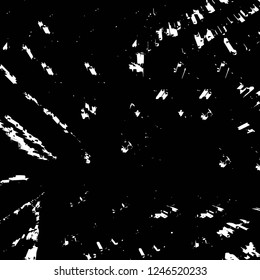 Grunge overlay layer. Abstract black and white vector background. Monochrome vintage surface with dirty pattern in cracks, spots, dots. Old painted wall in dark horror style design