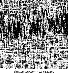 Grunge overlay layer. Abstract black and white vector background. Monochrome vintage surface with dirty pattern in cracks, spots, dots. Old painted wall in dark horror style design