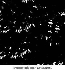 Grunge overlay layer. Abstract black and white vector background. Monochrome vintage surface with dirty pattern in cracks, spots, dots. Old painted wall in dark horror style design