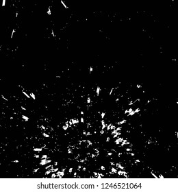 Grunge overlay layer. Abstract black and white vector background. Monochrome vintage surface with dirty pattern in cracks, spots, dots. Old painted wall in dark horror style design