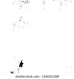 Grunge overlay layer. Abstract black and white vector background. Monochrome vintage surface with dirty pattern in cracks, spots, dots. Old painted wall in dark horror style design