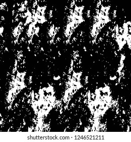 Grunge overlay layer. Abstract black and white vector background. Monochrome vintage surface with dirty pattern in cracks, spots, dots. Old painted wall in dark horror style design