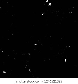 Grunge overlay layer. Abstract black and white vector background. Monochrome vintage surface with dirty pattern in cracks, spots, dots. Old painted wall in dark horror style design
