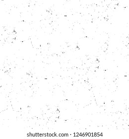 Grunge overlay layer. Abstract black and white vector background. Monochrome vintage surface with dirty pattern in cracks, spots, dots. Old painted wall in dark horror style design