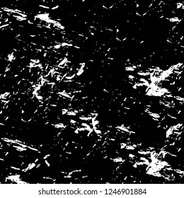 Grunge overlay layer. Abstract black and white vector background. Monochrome vintage surface with dirty pattern in cracks, spots, dots. Old painted wall in dark horror style design