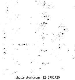 Grunge overlay layer. Abstract black and white vector background. Monochrome vintage surface with dirty pattern in cracks, spots, dots. Old painted wall in dark horror style design