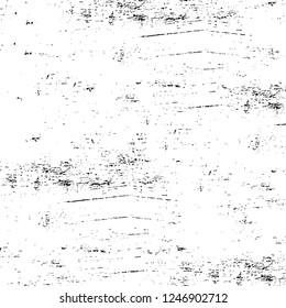 Grunge overlay layer. Abstract black and white vector background. Monochrome vintage surface with dirty pattern in cracks, spots, dots. Old painted wall in dark horror style design