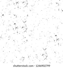 Grunge overlay layer. Abstract black and white vector background. Monochrome vintage surface with dirty pattern in cracks, spots, dots. Old painted wall in dark horror style design