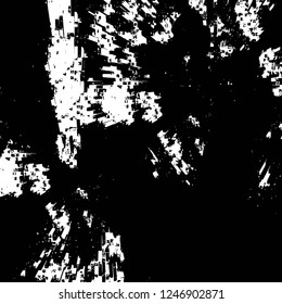 Grunge overlay layer. Abstract black and white vector background. Monochrome vintage surface with dirty pattern in cracks, spots, dots. Old painted wall in dark horror style design