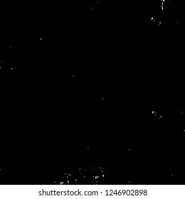 Grunge overlay layer. Abstract black and white vector background. Monochrome vintage surface with dirty pattern in cracks, spots, dots. Old painted wall in dark horror style design