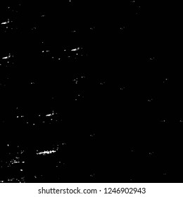 Grunge overlay layer. Abstract black and white vector background. Monochrome vintage surface with dirty pattern in cracks, spots, dots. Old painted wall in dark horror style design