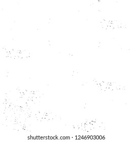 Grunge overlay layer. Abstract black and white vector background. Monochrome vintage surface with dirty pattern in cracks, spots, dots. Old painted wall in dark horror style design