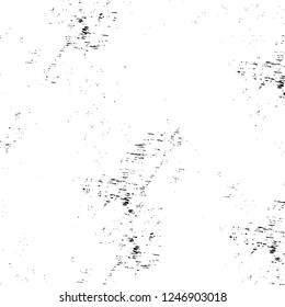 Grunge overlay layer. Abstract black and white vector background. Monochrome vintage surface with dirty pattern in cracks, spots, dots. Old painted wall in dark horror style design