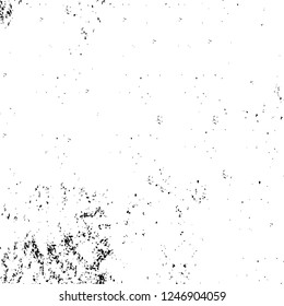 Grunge overlay layer. Abstract black and white vector background. Monochrome vintage surface with dirty pattern in cracks, spots, dots. Old painted wall in dark horror style design