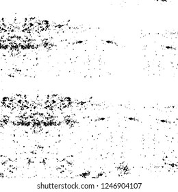 Grunge overlay layer. Abstract black and white vector background. Monochrome vintage surface with dirty pattern in cracks, spots, dots. Old painted wall in dark horror style design