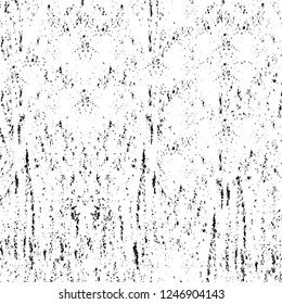 Grunge overlay layer. Abstract black and white vector background. Monochrome vintage surface with dirty pattern in cracks, spots, dots. Old painted wall in dark horror style design