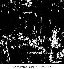 Grunge overlay layer. Abstract black and white vector background. Monochrome vintage surface with dirty pattern in cracks, spots, dots. Old painted wall in dark horror style design