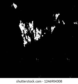 Grunge overlay layer. Abstract black and white vector background. Monochrome vintage surface with dirty pattern in cracks, spots, dots. Old painted wall in dark horror style design