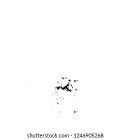 Grunge overlay layer. Abstract black and white vector background. Monochrome vintage surface with dirty pattern in cracks, spots, dots. Old painted wall in dark horror style design