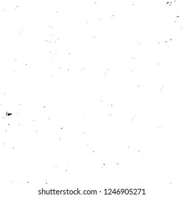 Grunge overlay layer. Abstract black and white vector background. Monochrome vintage surface with dirty pattern in cracks, spots, dots. Old painted wall in dark horror style design