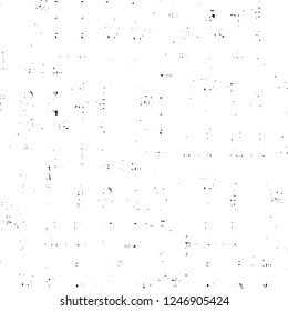 Grunge overlay layer. Abstract black and white vector background. Monochrome vintage surface with dirty pattern in cracks, spots, dots. Old painted wall in dark horror style design