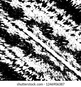 Grunge overlay layer. Abstract black and white vector background. Monochrome vintage surface with dirty pattern in cracks, spots, dots. Old painted wall in dark horror style design