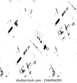 Grunge overlay layer. Abstract black and white vector background. Monochrome vintage surface with dirty pattern in cracks, spots, dots. Old painted wall in dark horror style design