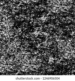Grunge overlay layer. Abstract black and white vector background. Monochrome vintage surface with dirty pattern in cracks, spots, dots. Old painted wall in dark horror style design