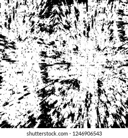 Grunge overlay layer. Abstract black and white vector background. Monochrome vintage surface with dirty pattern in cracks, spots, dots. Old painted wall in dark horror style design