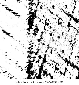 Grunge overlay layer. Abstract black and white vector background. Monochrome vintage surface with dirty pattern in cracks, spots, dots. Old painted wall in dark horror style design