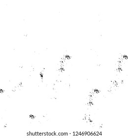 Grunge overlay layer. Abstract black and white vector background. Monochrome vintage surface with dirty pattern in cracks, spots, dots. Old painted wall in dark horror style design