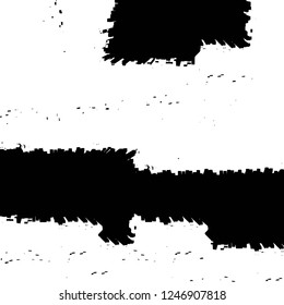 Grunge overlay layer. Abstract black and white vector background. Monochrome vintage surface with dirty pattern in cracks, spots, dots. Old painted wall in dark horror style design