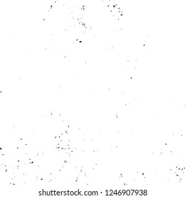 Grunge overlay layer. Abstract black and white vector background. Monochrome vintage surface with dirty pattern in cracks, spots, dots. Old painted wall in dark horror style design