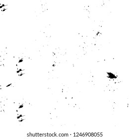 Grunge overlay layer. Abstract black and white vector background. Monochrome vintage surface with dirty pattern in cracks, spots, dots. Old painted wall in dark horror style design