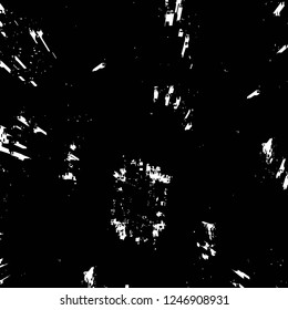 Grunge overlay layer. Abstract black and white vector background. Monochrome vintage surface with dirty pattern in cracks, spots, dots. Old painted wall in dark horror style design