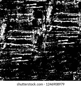 Grunge overlay layer. Abstract black and white vector background. Monochrome vintage surface with dirty pattern in cracks, spots, dots. Old painted wall in dark horror style design