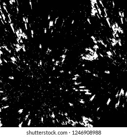 Grunge overlay layer. Abstract black and white vector background. Monochrome vintage surface with dirty pattern in cracks, spots, dots. Old painted wall in dark horror style design