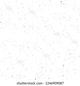 Grunge overlay layer. Abstract black and white vector background. Monochrome vintage surface with dirty pattern in cracks, spots, dots. Old painted wall in dark horror style design
