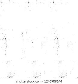Grunge overlay layer. Abstract black and white vector background. Monochrome vintage surface with dirty pattern in cracks, spots, dots. Old painted wall in dark horror style design