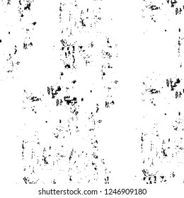 Grunge overlay layer. Abstract black and white vector background. Monochrome vintage surface with dirty pattern in cracks, spots, dots. Old painted wall in dark horror style design